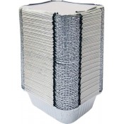 Aluminum Foil Container with Lid, 450ml (Silver) - Pack of 90 Pieces