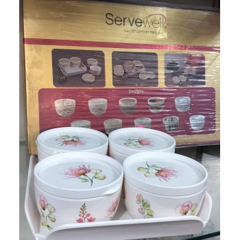 Storage Container Set, With 4 Containers & Serving Tray Storage Container Set, With 4 Containers & Serving Tray