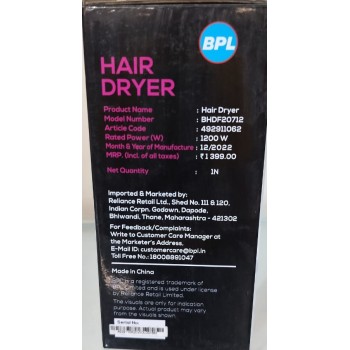 1200 Watt Foldable Hair Dryer