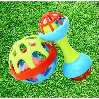 Soft Plastic Rubber Body Rolling Hand Bell Ball Baby Rattle Toy