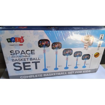 Space Adjustable Basketball Set for Kids, Indoor and Outdoor Game [Pack of: 1, Multicolor]