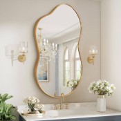 Designer Irregular Shape Wall Mirror (Gold Frame)