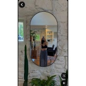Arch Shape Full-Length Wall Mirror (Black Frame)