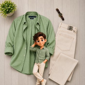 Men's Casual Shirt & Denim Combo Set