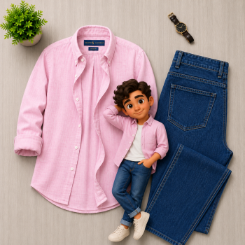 Men's Casual Shirt & Denim Jeans Combo Set