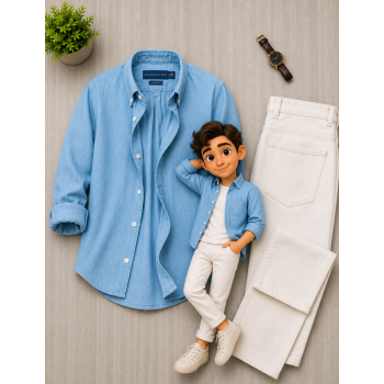 Men's Casual Shirt & Denim Combo Set