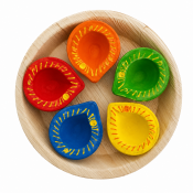 Hand-Painted Colorful Diya Set